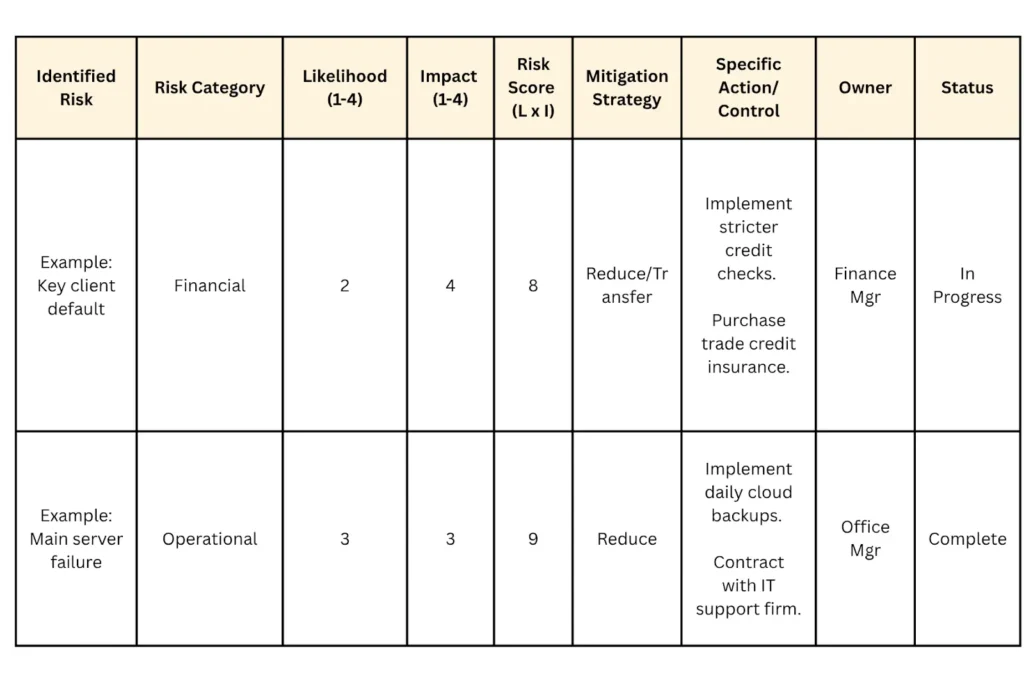 Your Risk Mitigation Plan