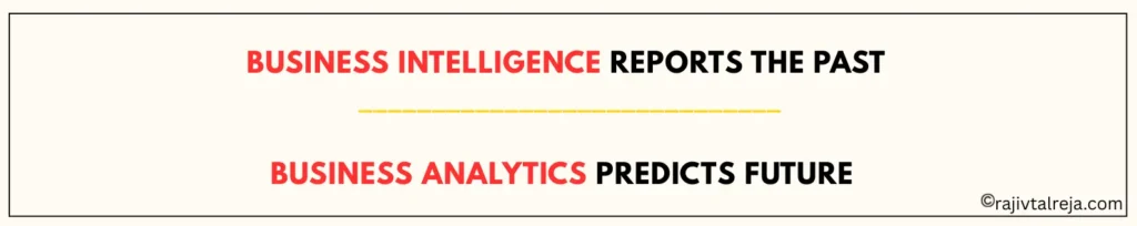 difference between business intelligence and analytics