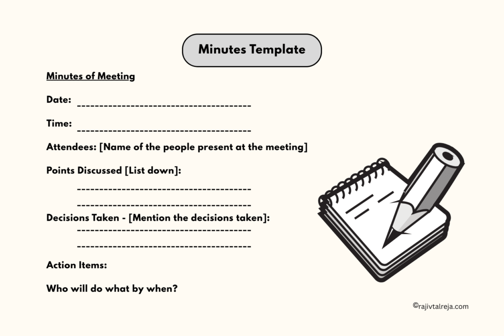 Business meeting preparation - Minutes of the meeting template 