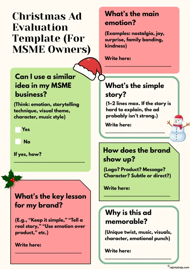 Christmas Ad Evaluation Template For MSMEs