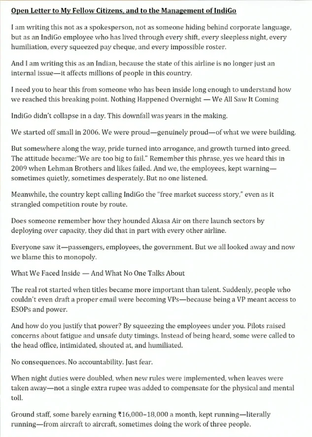viral-letter-indigo-employee IndiGo Employee - Viral Letter