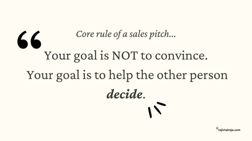 core rule of a sales pitch