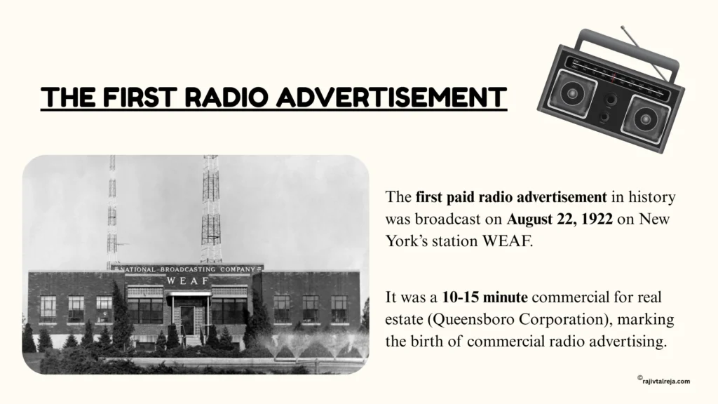 first radio advertisement 