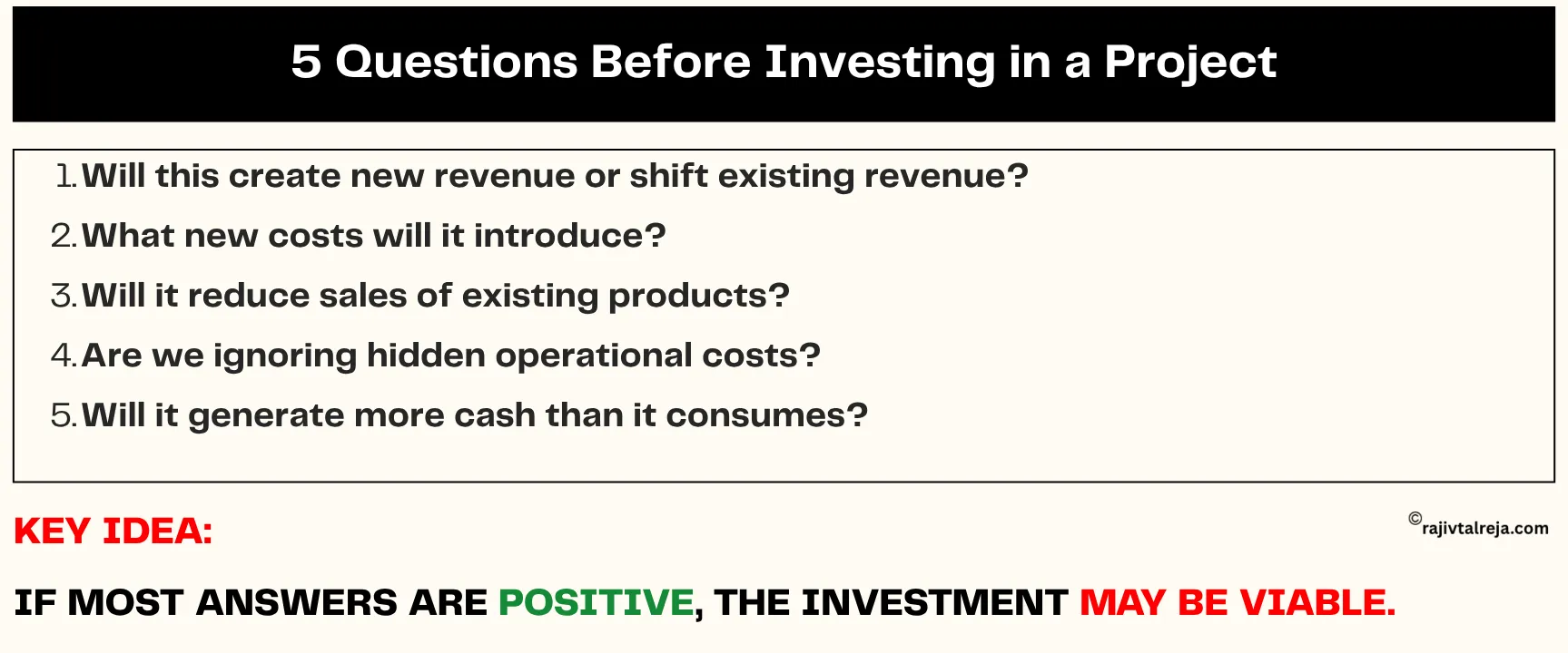 5 Questions Before Investing in a Project